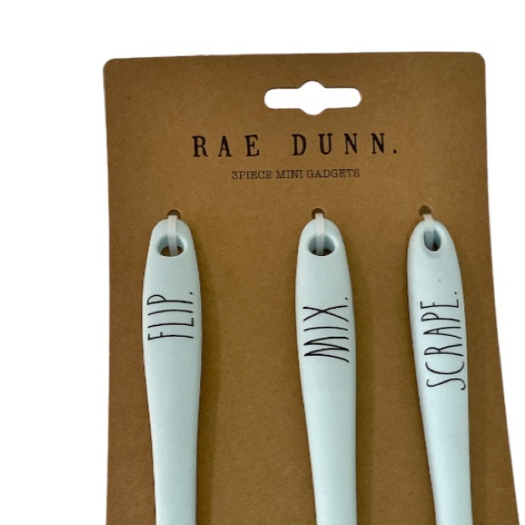 NEW Rae Dunn FLIP, MIX, SCRAPE Mini Utensil/Gadgets Set/3 💙👩‍🍳💙 - Picture 2 of 6